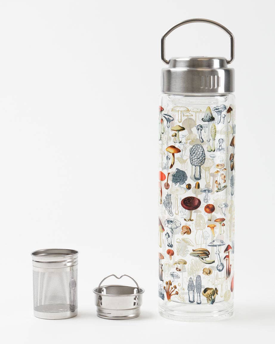 Woodland Mushroom Glass Infuser Bottle | 15 oz