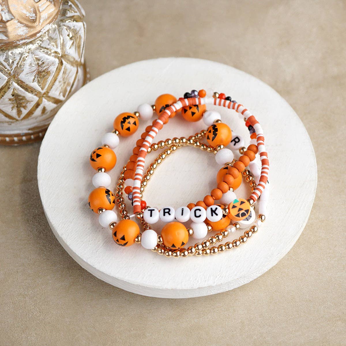 Halloween Beaded Bracelet Stack