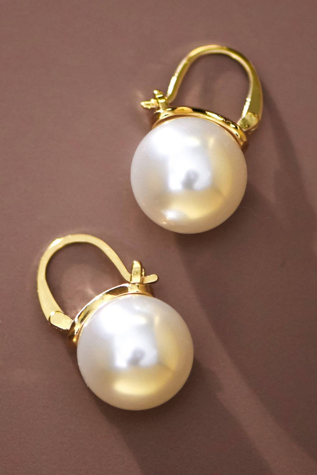 18K Gold plated Stainless Steel Pearl Drop Earrings