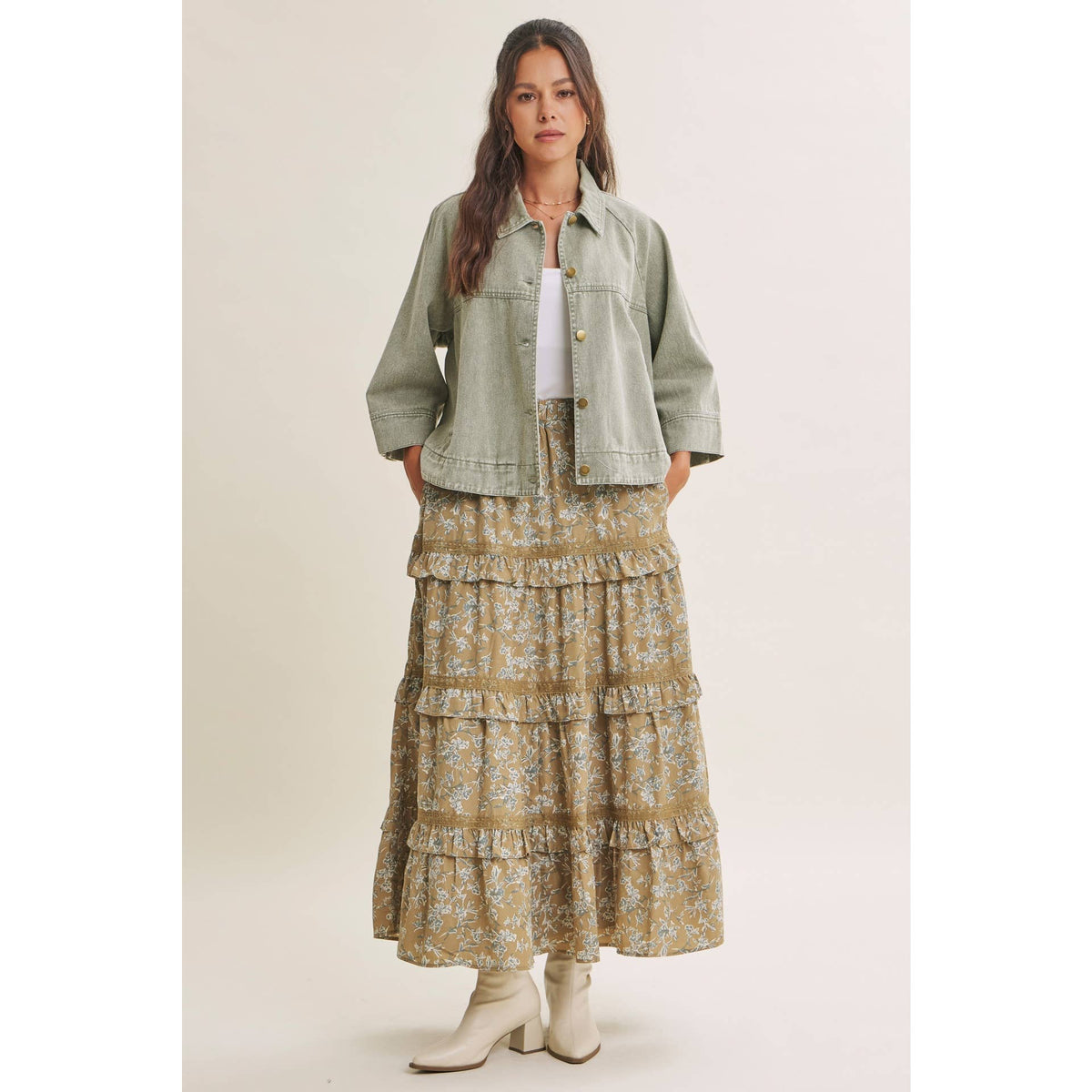 SEASONLESS MINERAL-WASHED COTTON TWILL UTILITY JACKET