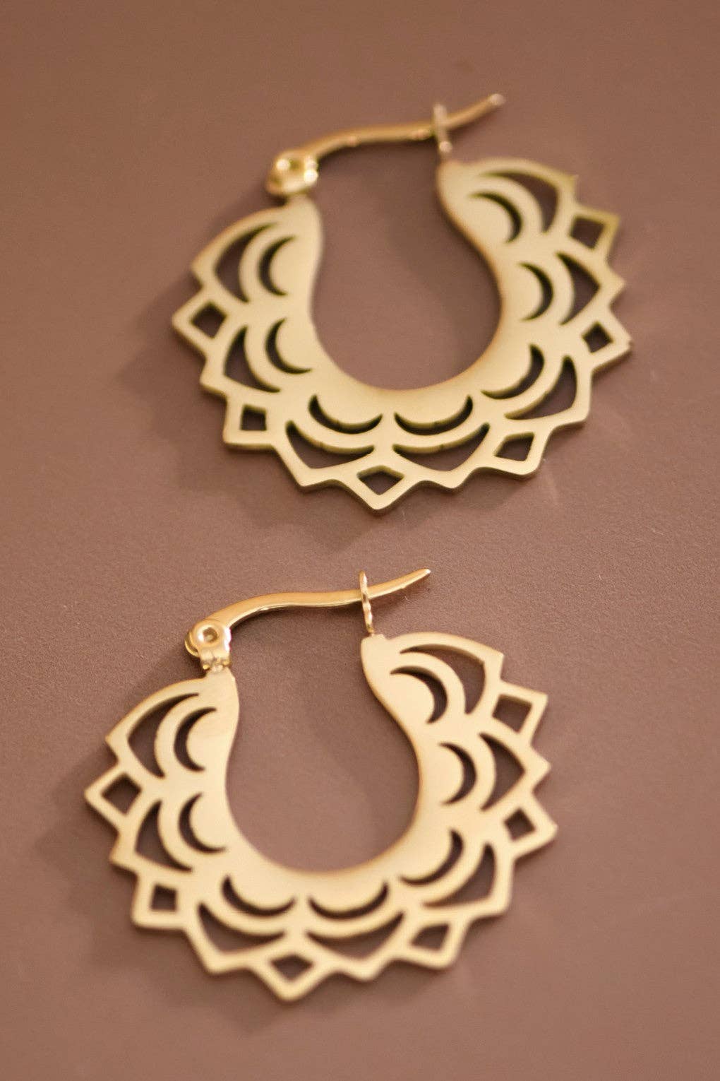 18K Gold Plated Waterproof Boho Hoop Earrings