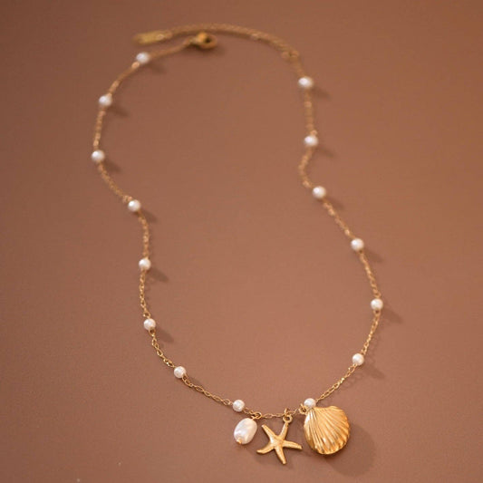 18K Gold Plated Waterproof Seaside Wishes Necklace