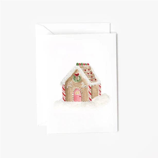 Gingerbread house mini enclosure notecard