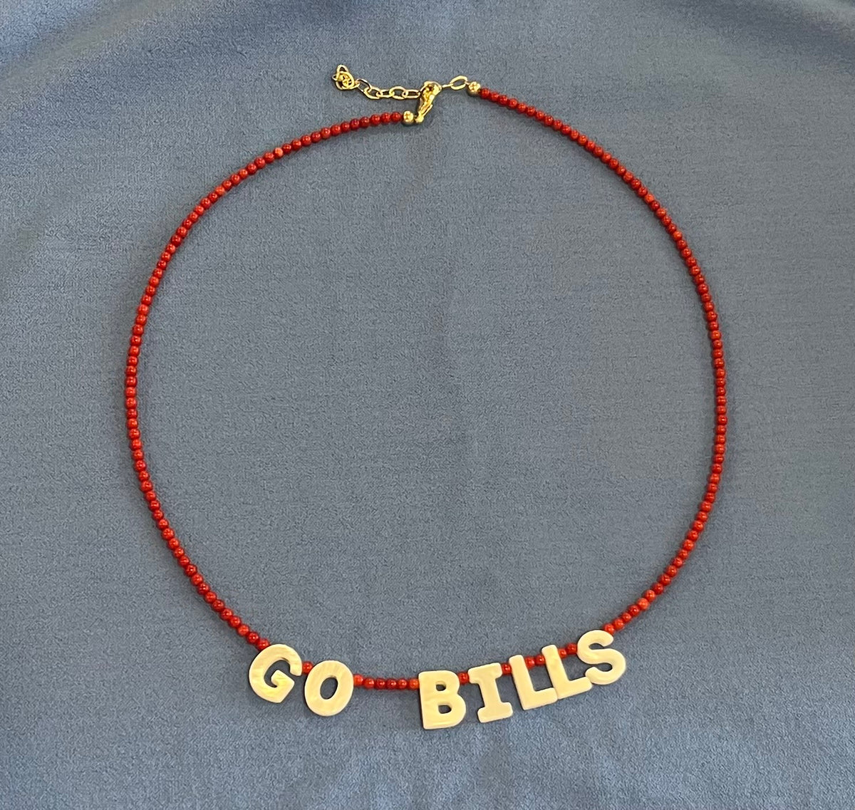 Go Bills Mother of Pearl Spirit Necklace
