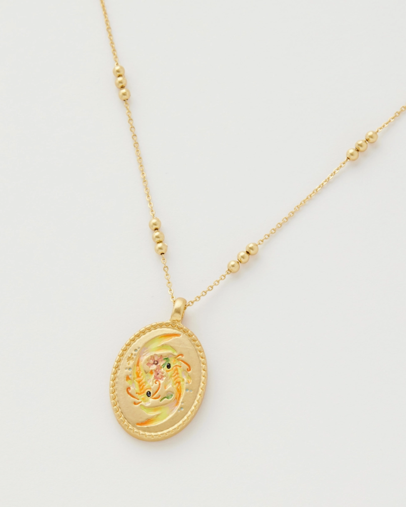 Hand Painted Zodiac Necklace - Pisces