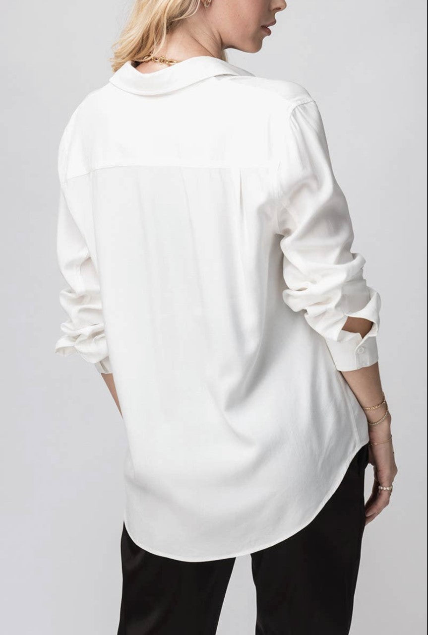 Effortlessly Chic Solid Relaxed Fit Button-down Shirt