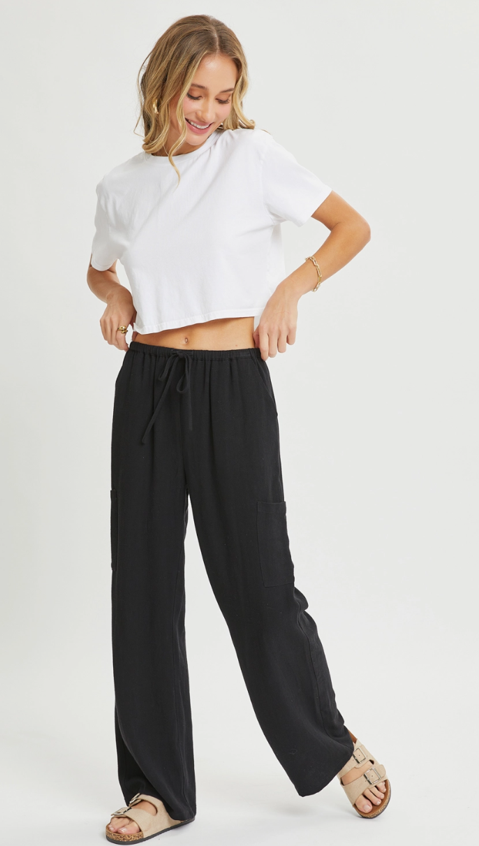 Linen drawstring pants