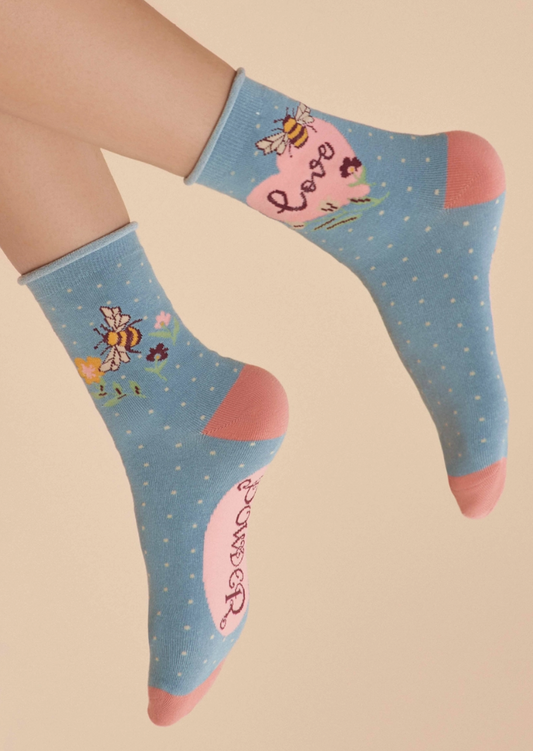 Love Bumblebee Ankle Socks