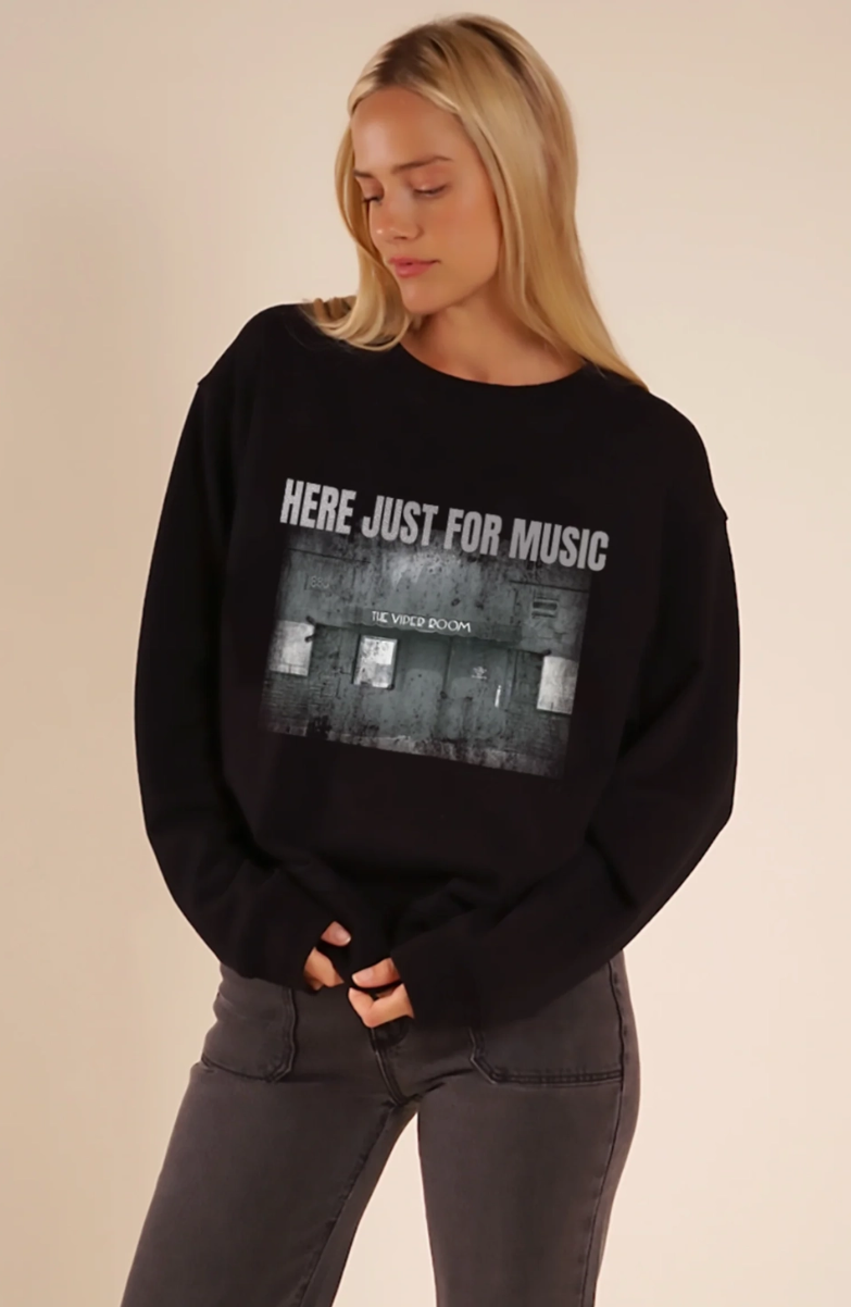 Classic Crewneck Here Just For Music