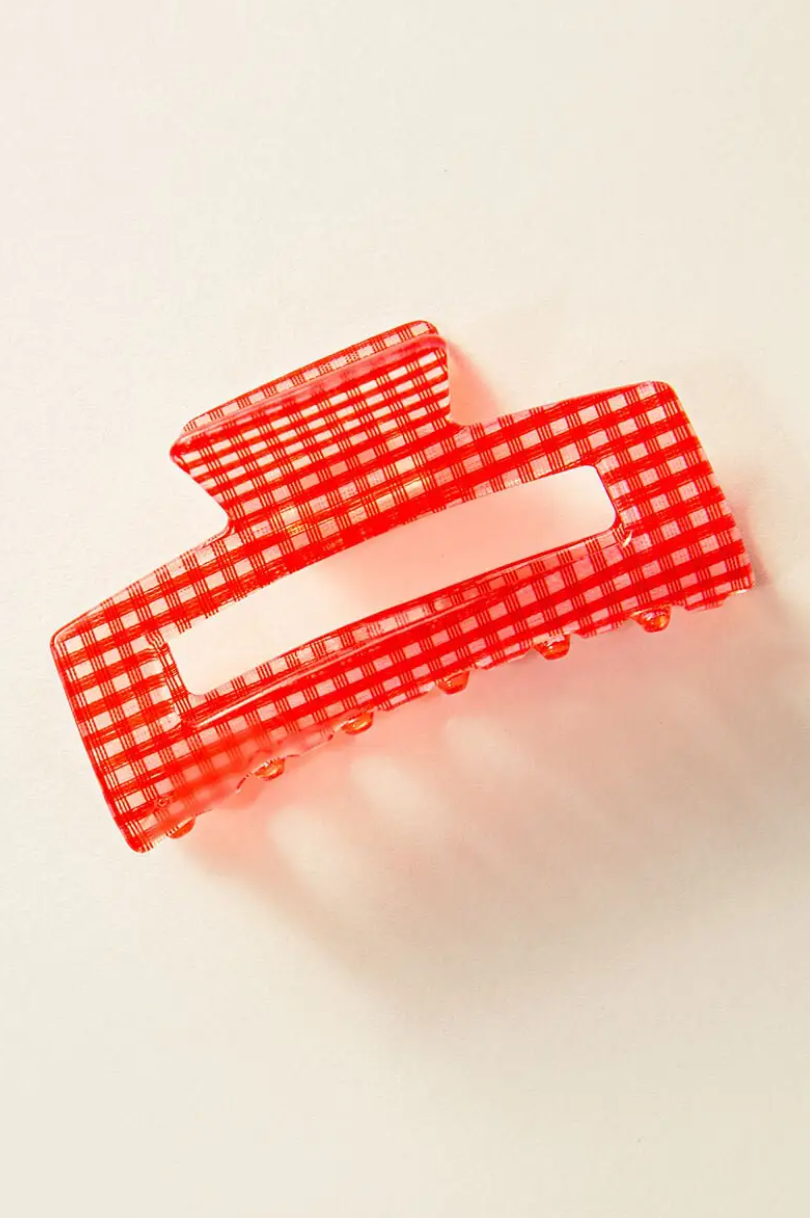 Gingham Hair Claw Clips