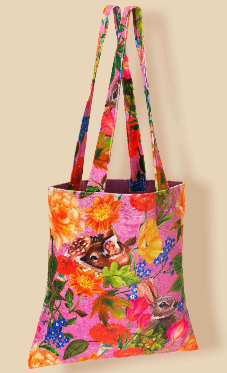 Velvet Tote Bag - Whimsical Woodland