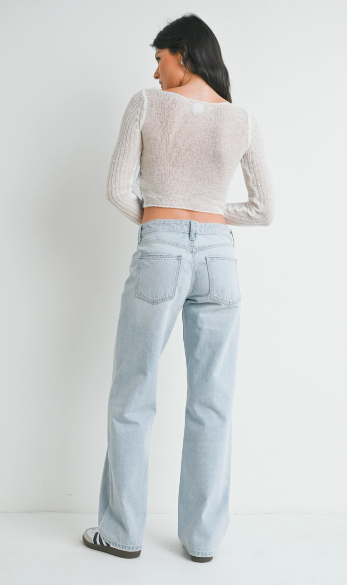 Light Wash Low Rise Relaxed Straight Leg Jeans