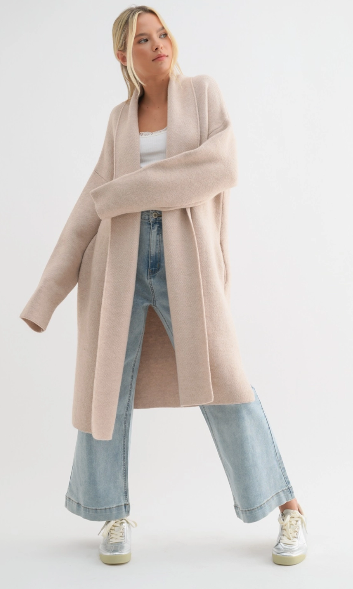 Cozy Warm Melange Sweater Coat