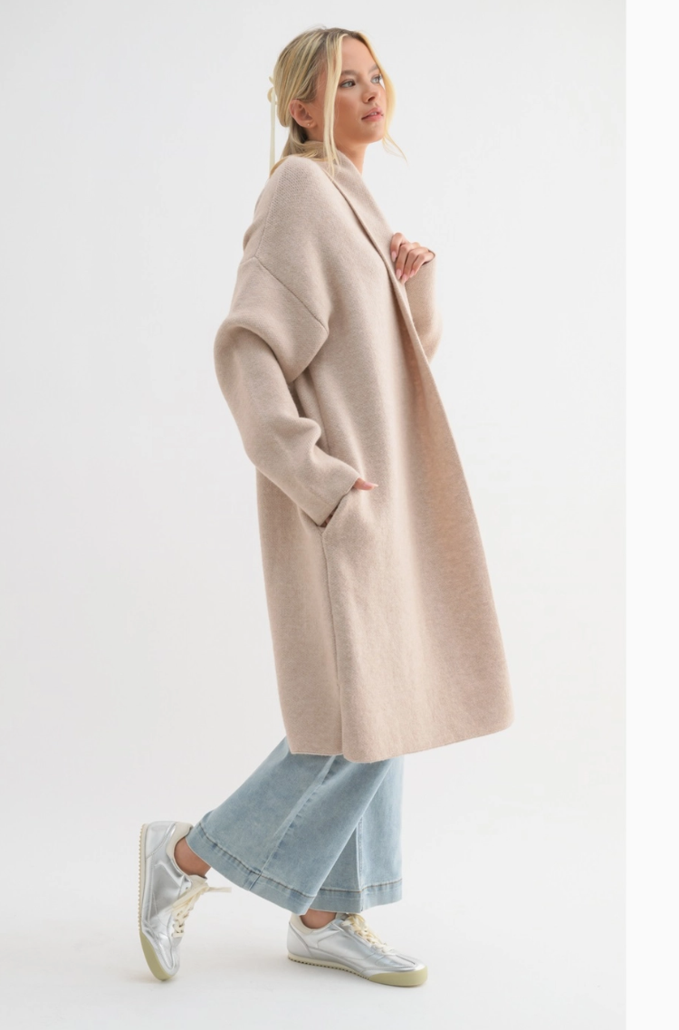 Cozy Warm Melange Sweater Coat