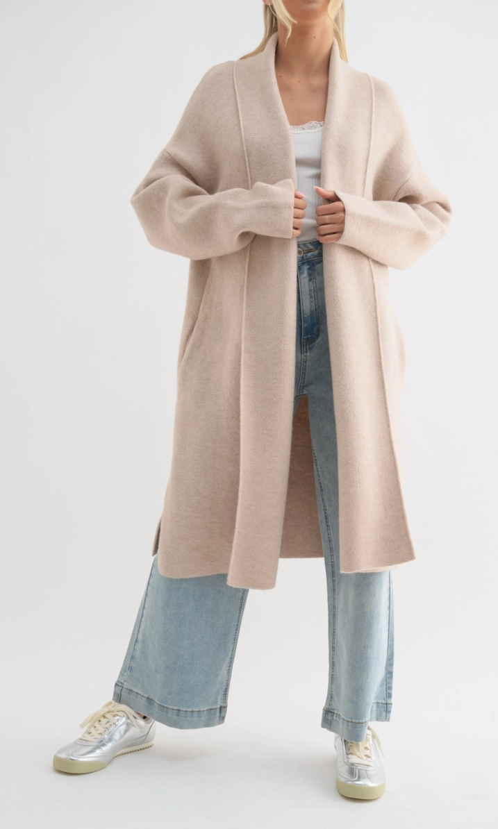 Cozy Warm Melange Sweater Coat