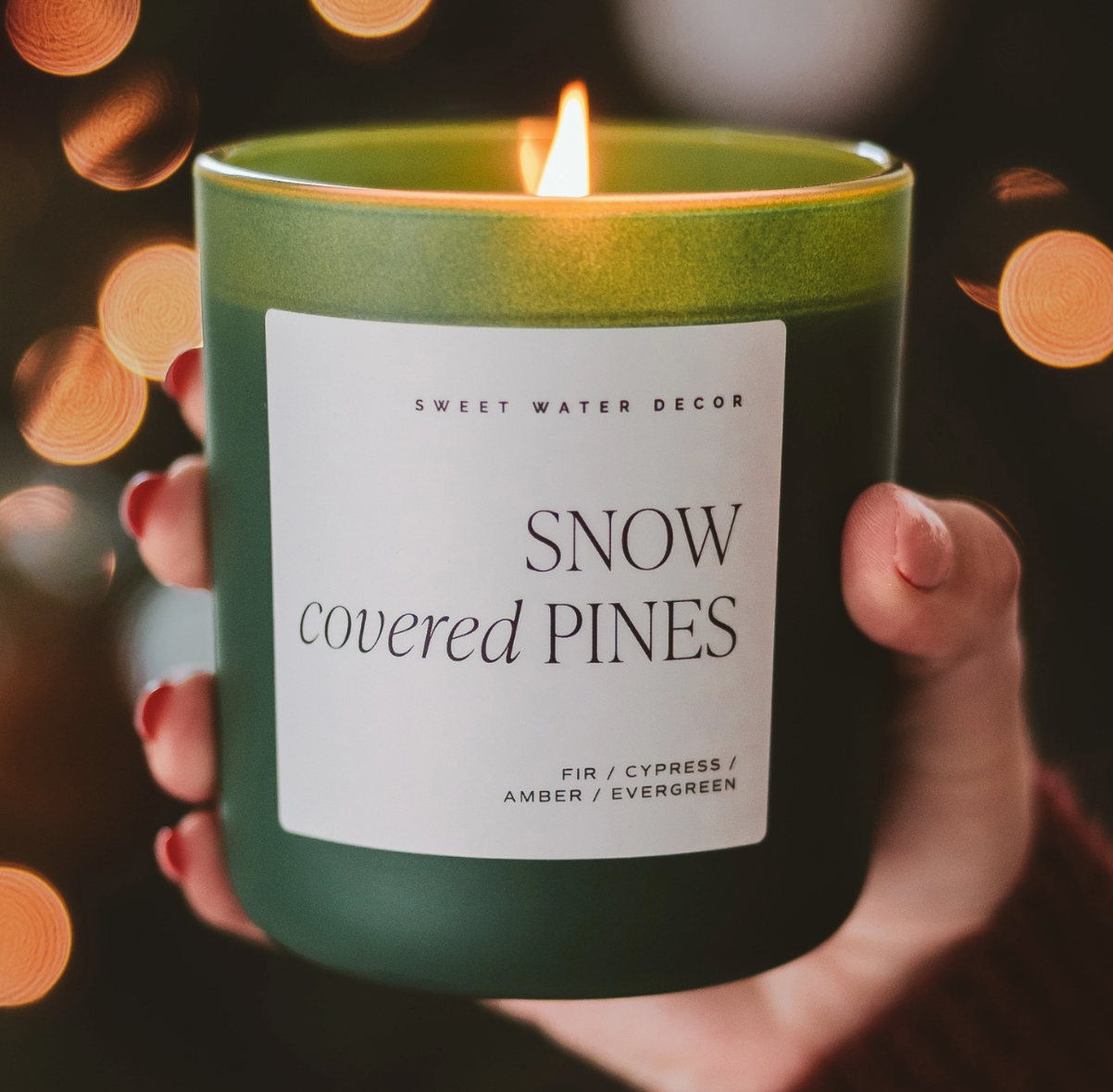 Snow Covered Pines 15 oz Soy Candle in Matte Jar