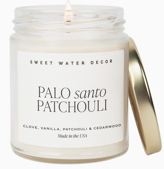 Palo Santo Patchouli 9 oz Soy Candle - Home Decor & Gifts