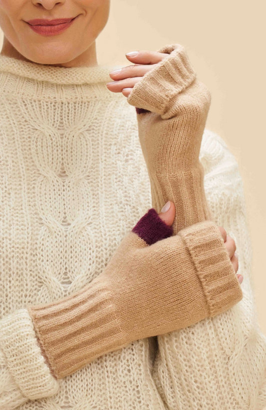 Ladies Cassia Wrist Warmers - Cream