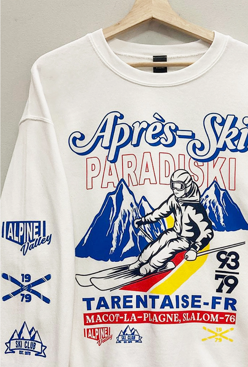 Apres Ski Sleeve Print Sweatshirt