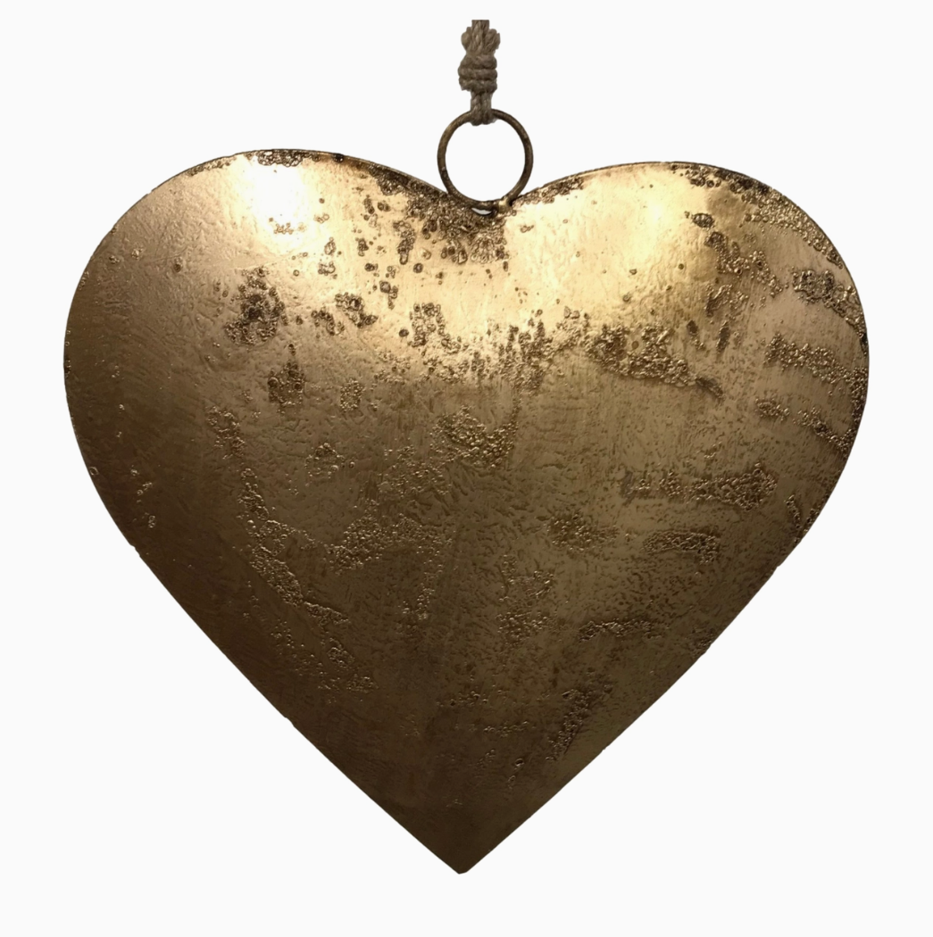 Metal 3-D Hanging Heart Ornaments - Color and Size Options