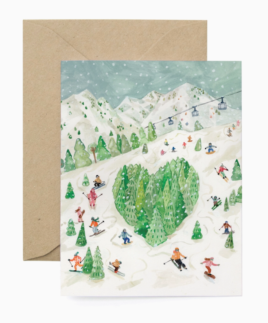 Love On the Slopes Valentine's Day Card