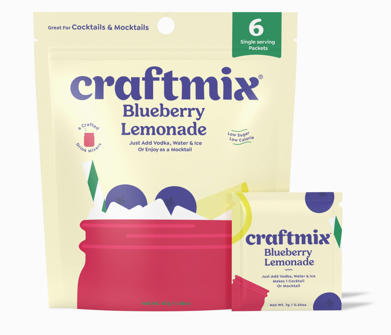 Blueberry Lemonade & Cocktail Mixer - 6 Servings Multipack