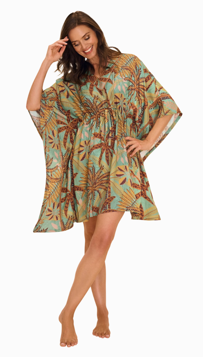 Beach Cover Up - Patterned Palms