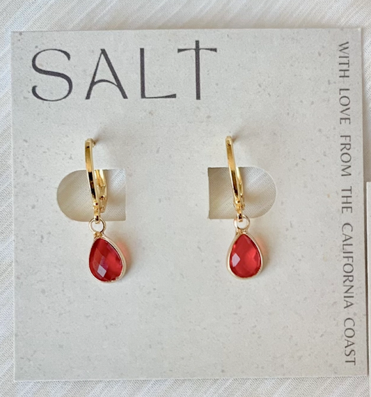 Vibrant Ruby Red Gemstone Dangle Earrings