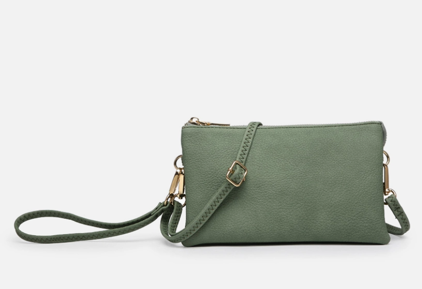 Riley Three-Compartment Crossbody Wristlet - Several Color Options