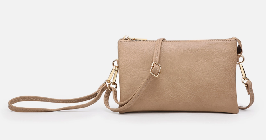 Riley Three-Compartment Crossbody Wristlet - Several Color Options