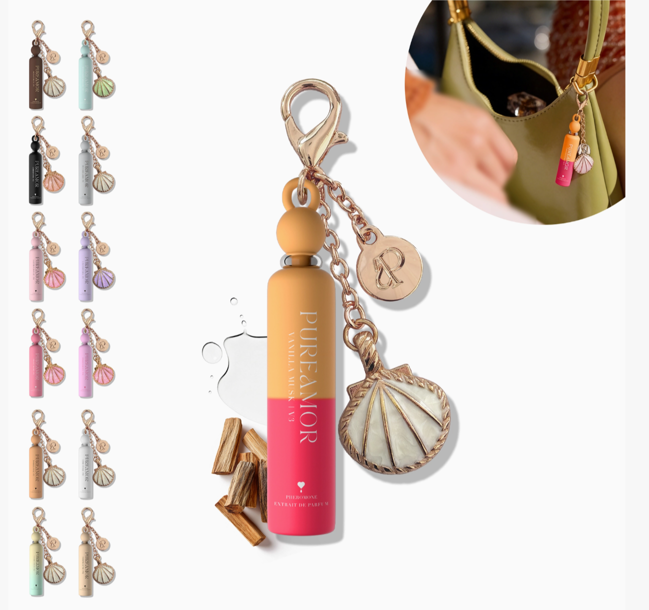 Pheromone Perfume - Vanilla Wood Mini Keychain