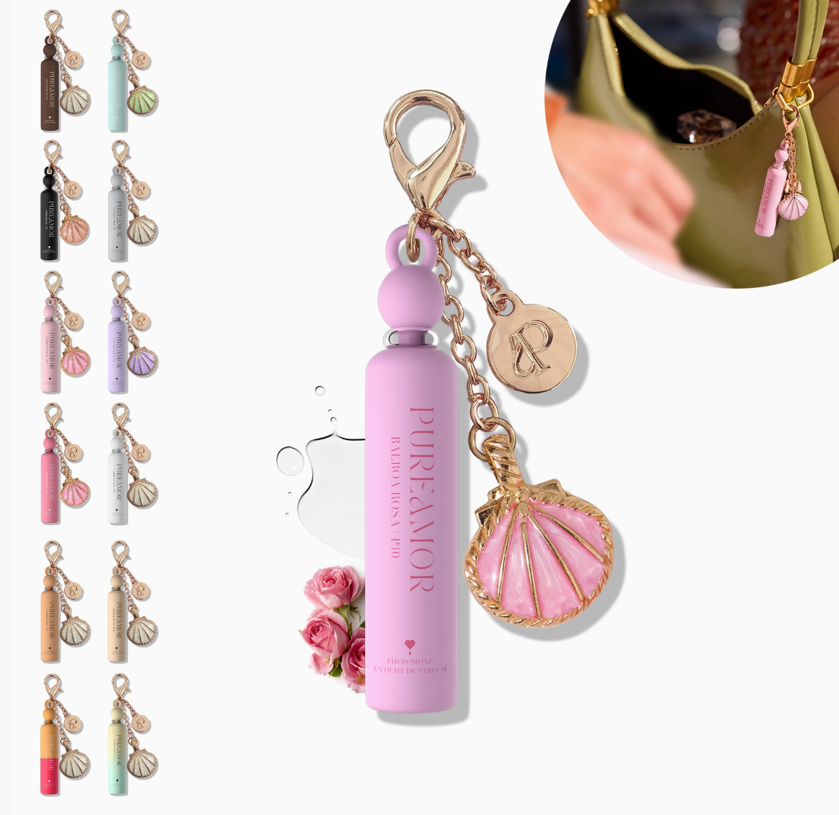 Balboa Rosa Pheromone Perfume Oil Keychain - 2ml Mini