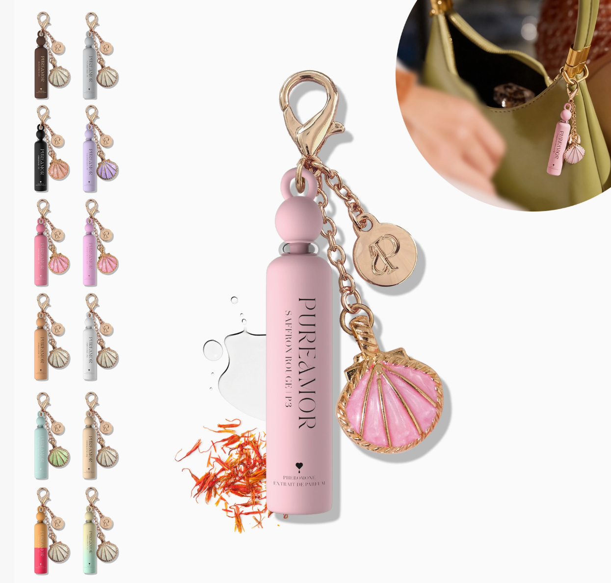 Saffron Rouge Pheromone Perfume Oil Keychain - 2ml Mini