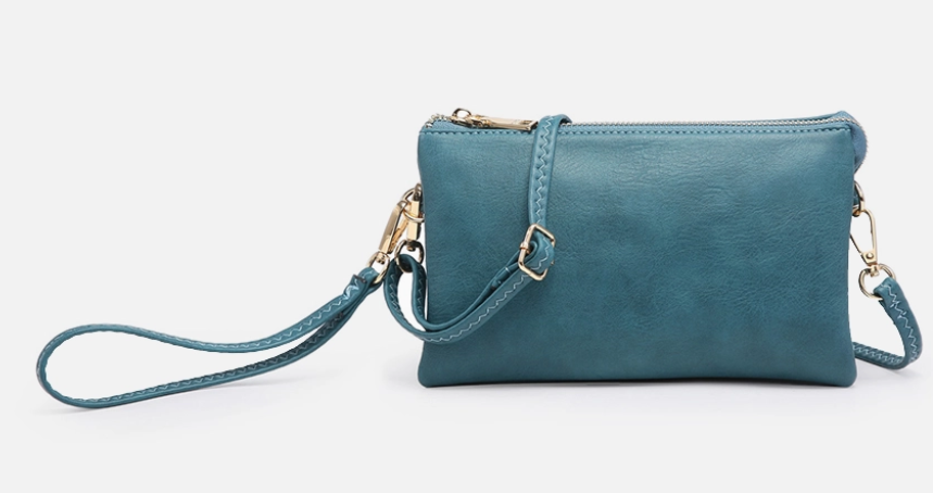 Riley Three-Compartment Crossbody Wristlet - Several Color Options