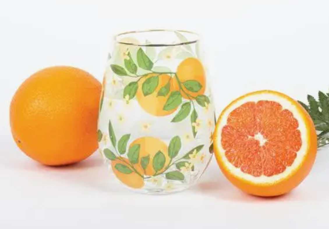 Orange Grove Stemless Glass