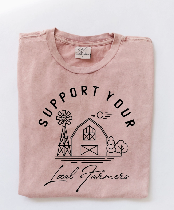 Support Your Local Farmers Mineral Graphic Top