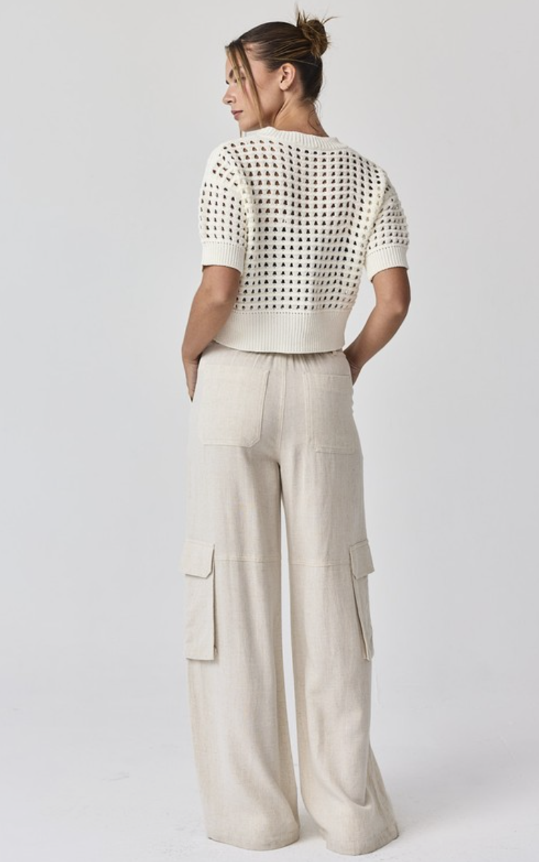 Maya Relaxed Fit Utility Wide-Leg Pants