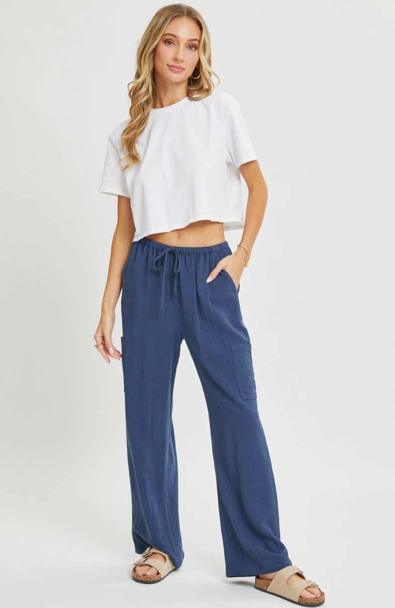 Linen drawstring pants