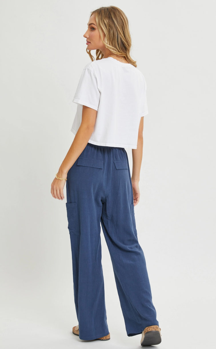 Linen drawstring pants