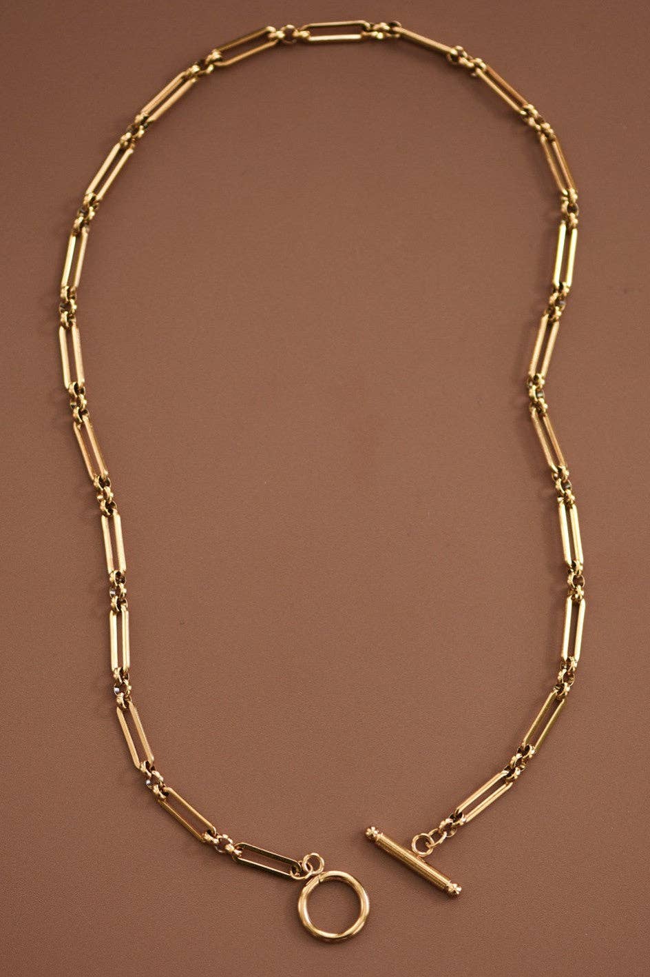 18K Gold Plated Waterproof Paperclip-Style Chain Necklace