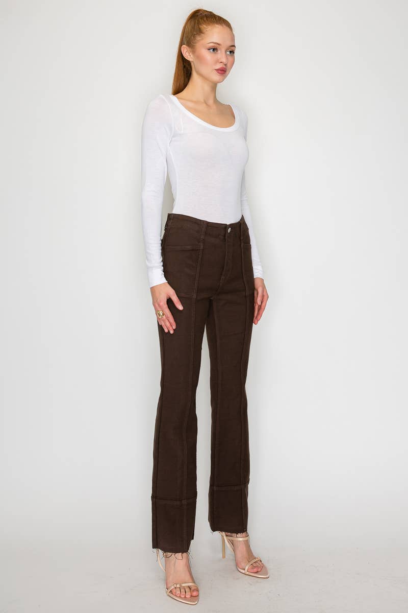 Tummy Control High Rise Jeans - Chocolate