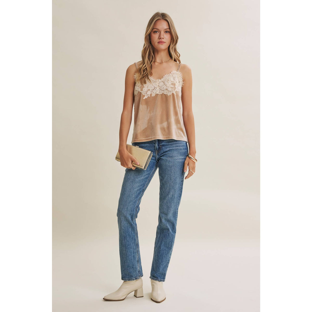 Eyelash Lace Velvet Cami