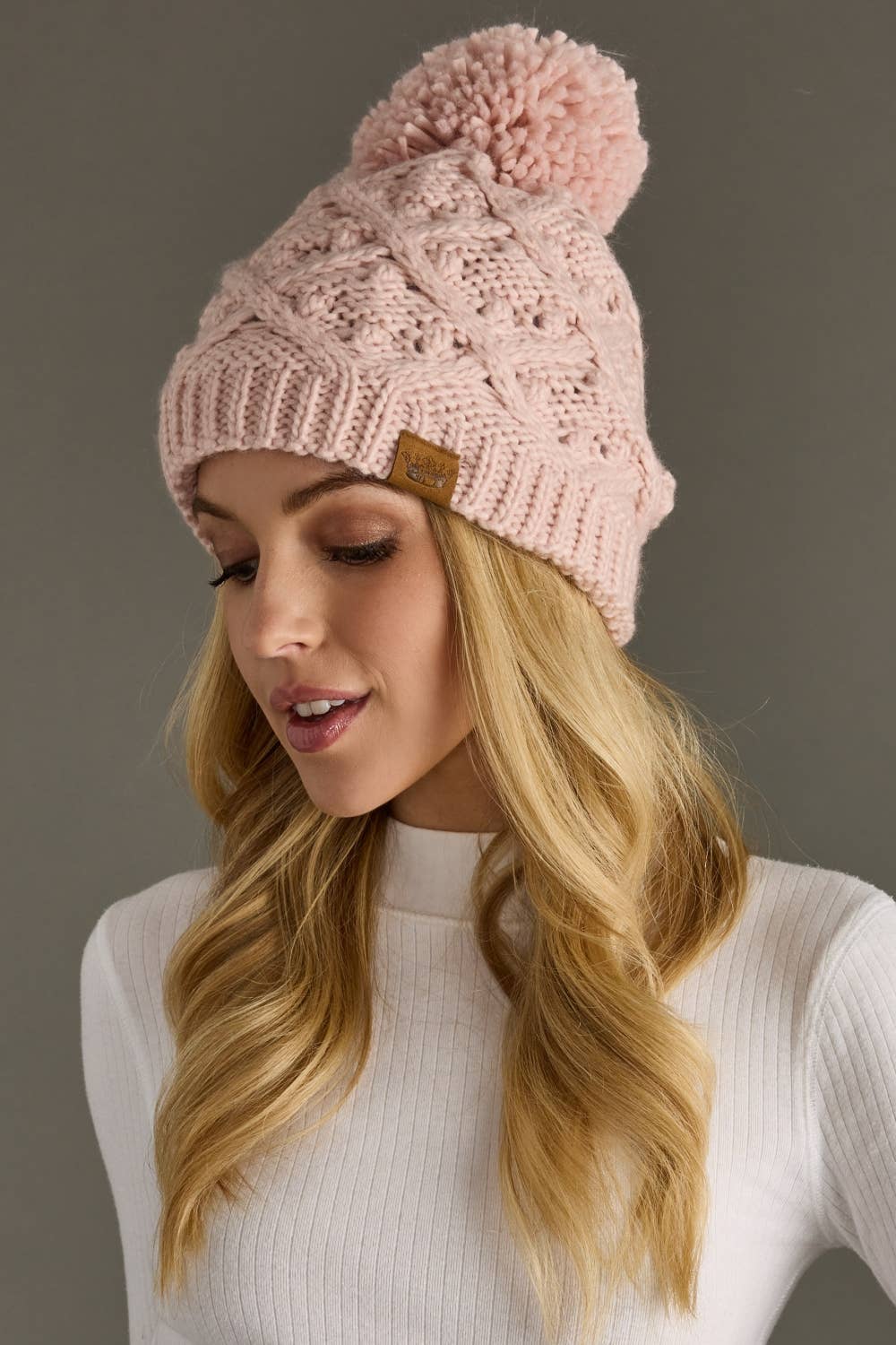 Blush Knit Pom Hat