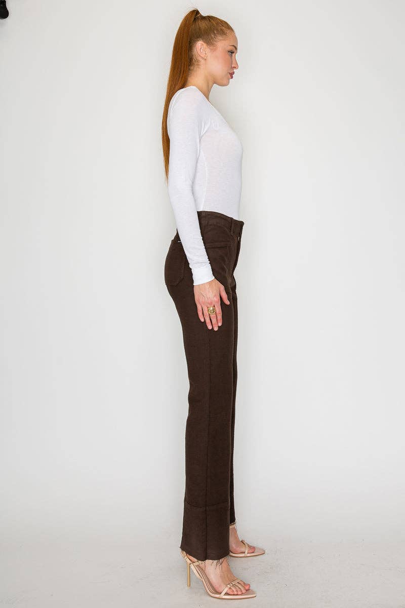 Tummy Control High Rise Jeans - Chocolate