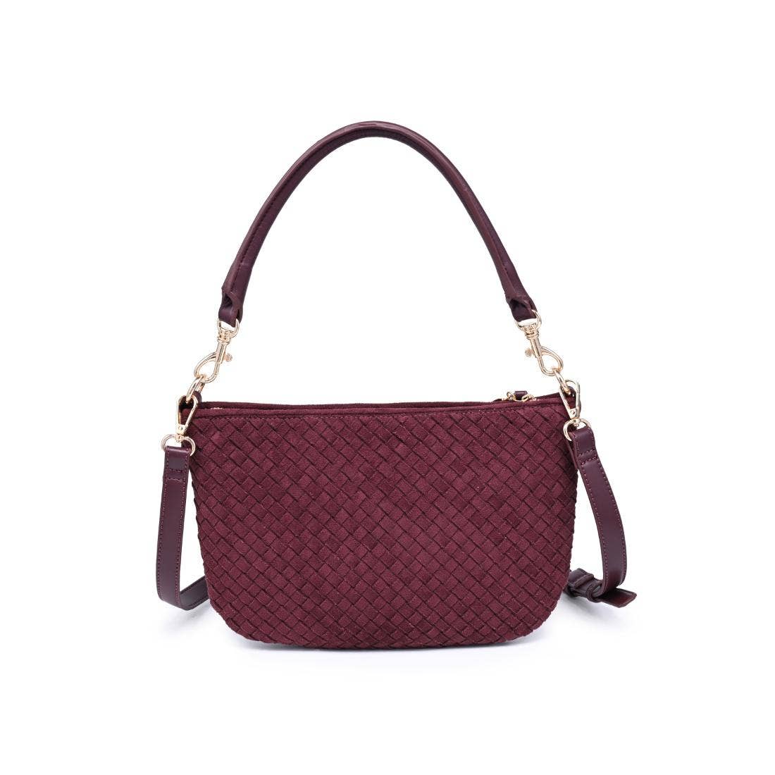 Woven Faux Suede Hobo/Crossbody Bag