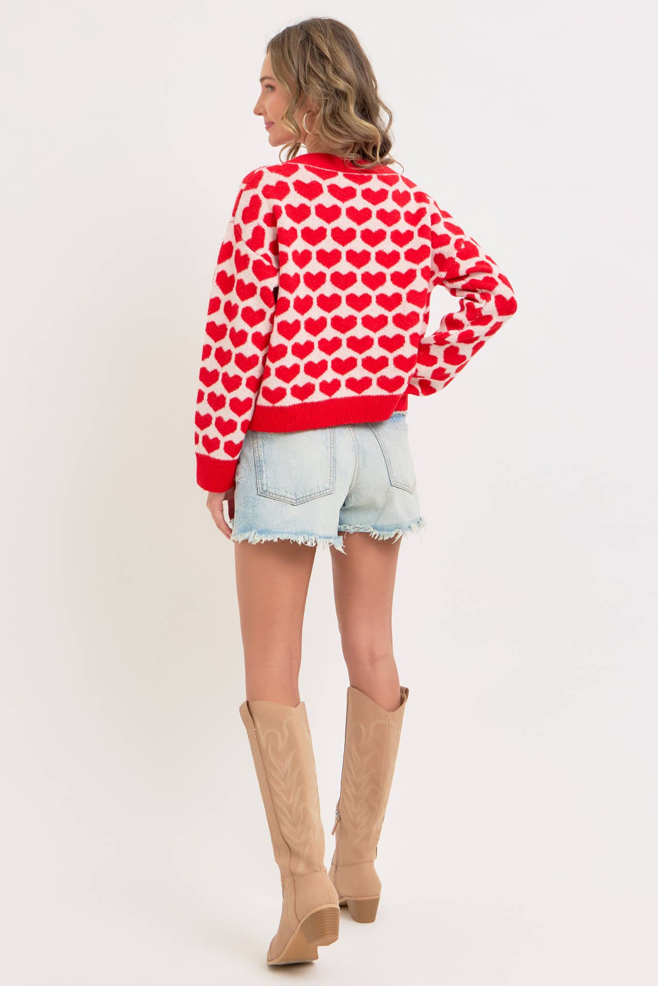 Sweetheart Button Cardigan – Pink or Red