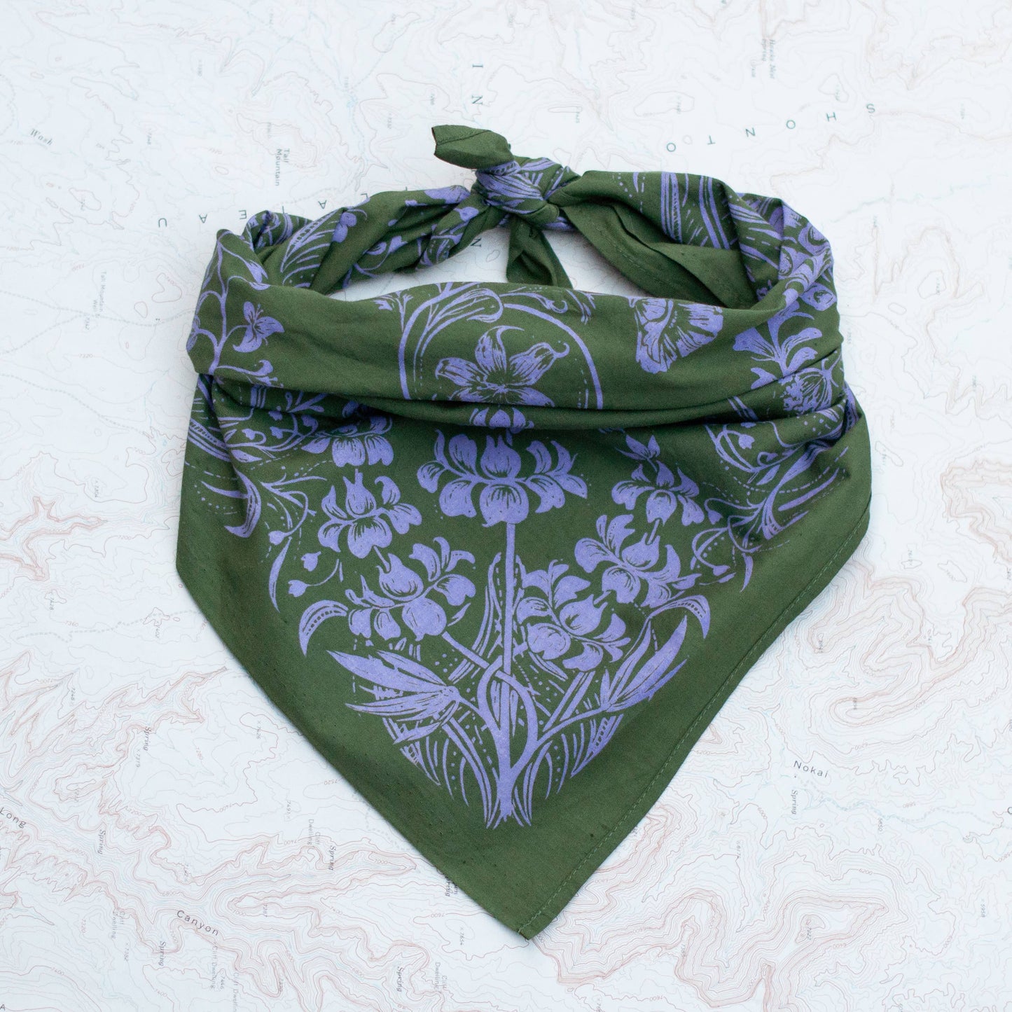 Alpine Wildflowers Premium Discharge Cotton Bandana