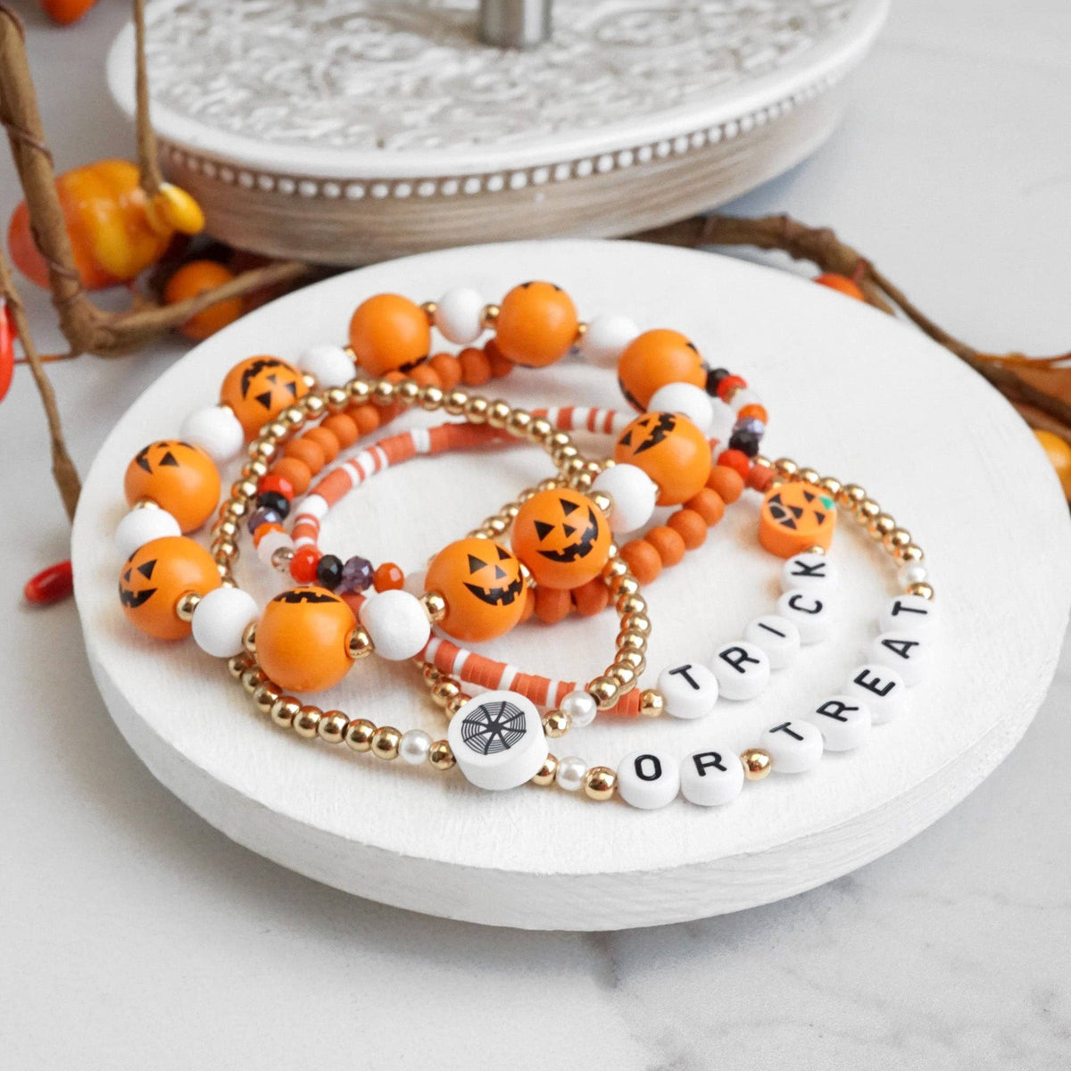 Halloween Beaded Bracelet Stack