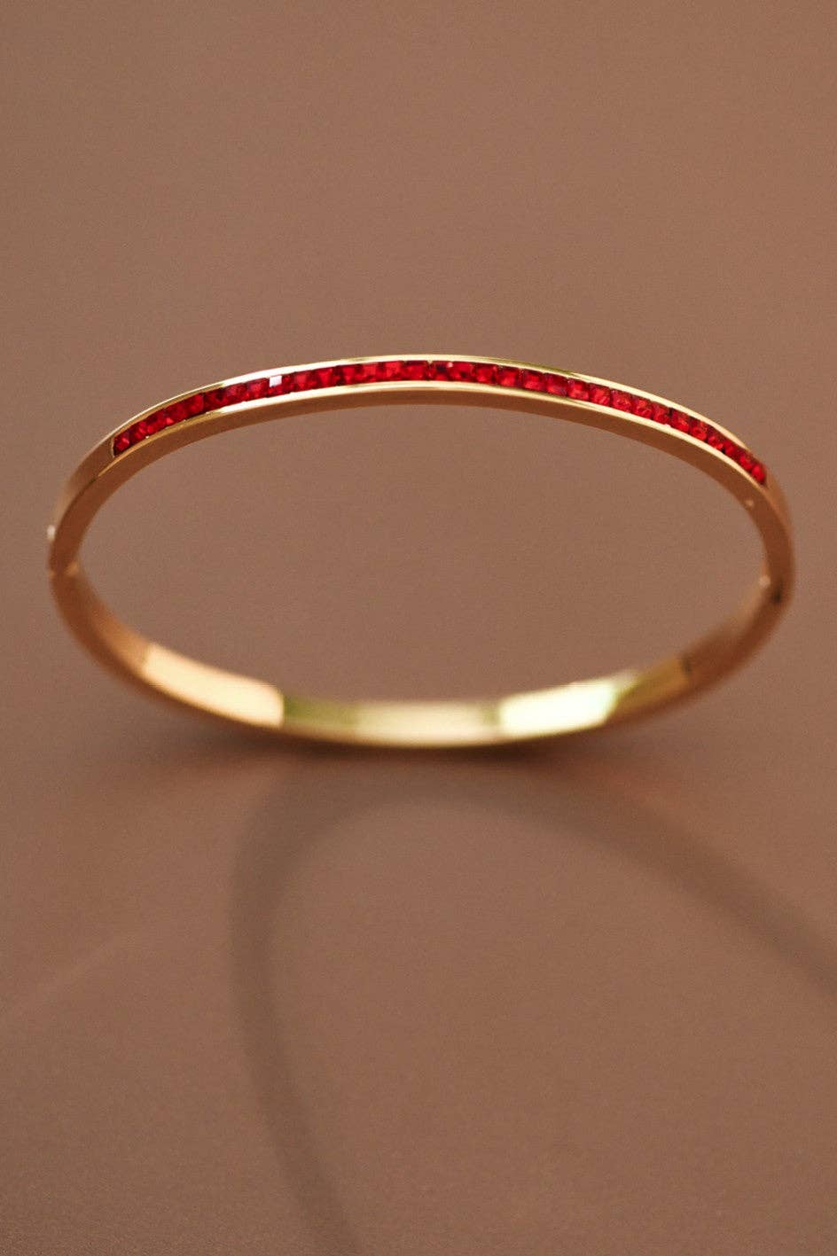 18K Gold Plated Waterproof Red Sparkle Bangle