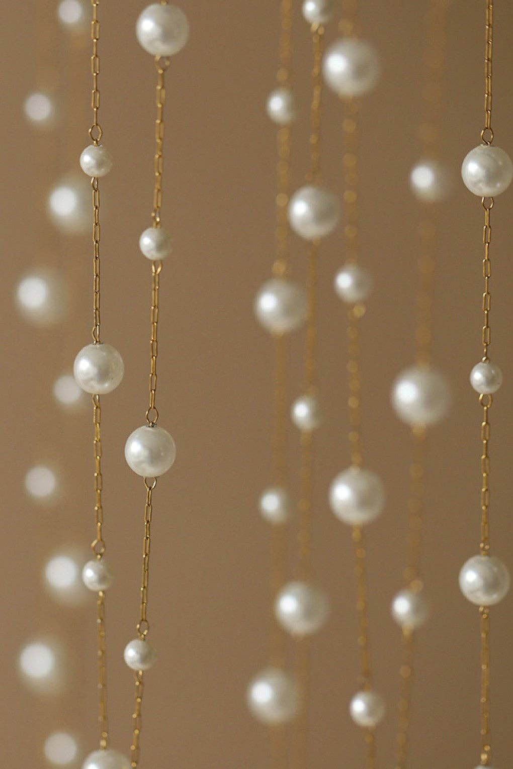 18K Gold Plated Waterproof Stainless Steel Pearl Necklace